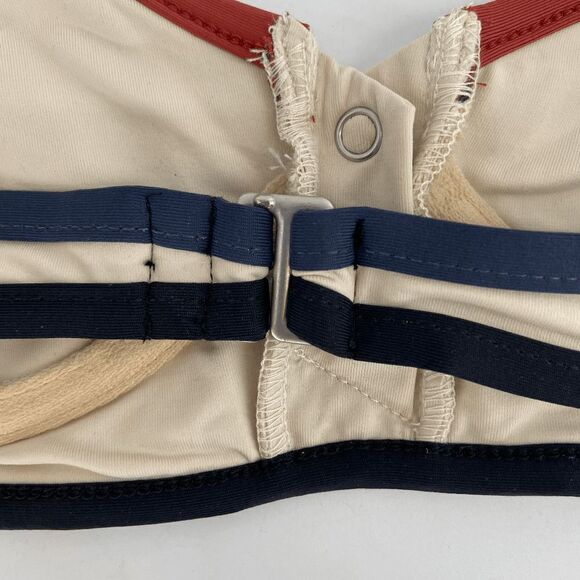 Tavik Marlowe Womens Tapioca Tan New colorblock swim bikini crop top Large - Picture 9 of 13